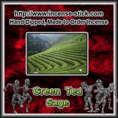 Green Tea N' Sage - 8 Inch Charcoal Incense Sticks - 20 Ct Pk