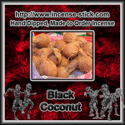 Black Coconut - 6 Inch Incense Sticks - 25 Coconut